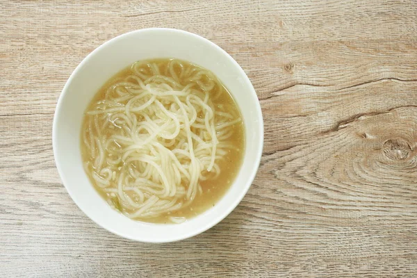 Boiled Vietnamese Rice Noodles Pho Soup Bowl — Stock Photo, Image