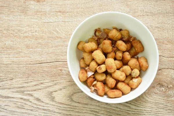 Fried Chicken Meat Salt Garlic Bowl — Fotografia de Stock