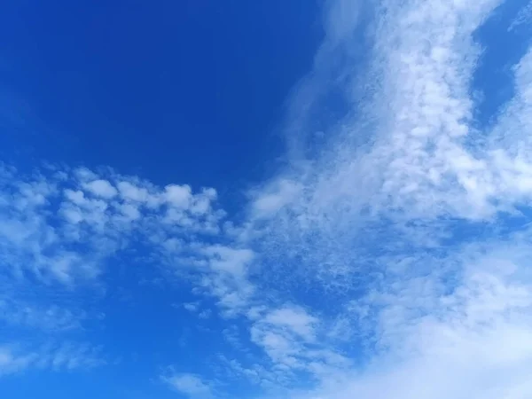 Sky Morning Sky Bright Blue White Clouds Drifting — Fotografia de Stock