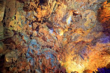 Stalactite and Stalagmite Formations in the Cave. Dim Magarasi cave in Turkey.