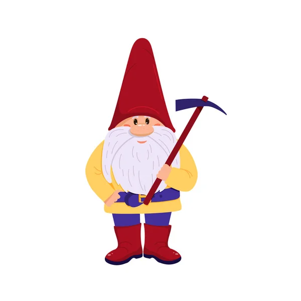 Gnome bonito em chapéu vermelho e botas — Vetor de Stock