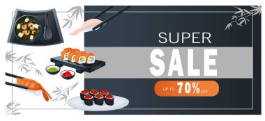 Çin yemekleri için pankart tasarımı. Satılık.