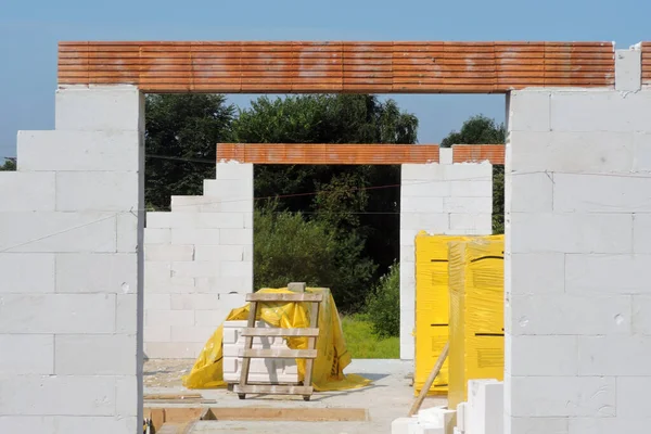 Reinforced Brick Lintels Floor Ceiling Rough Window Openings Walls Made — Foto Stock