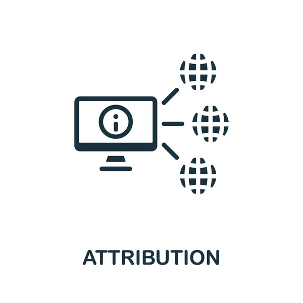 Attributionsikon. Monokrom tecken från affiliate marknadsföring samling. Kreativ Attribution ikon illustration för webbdesign, infografik och mer — Stock vektor