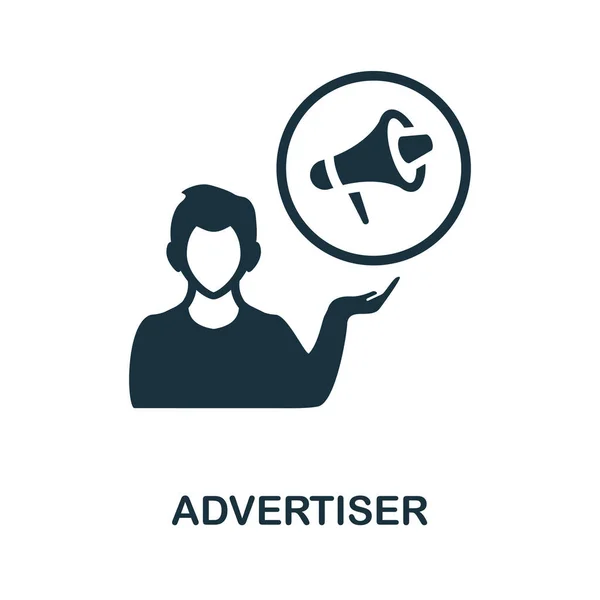 广告商的图标。单色标识来自子公司营销系列.用于网页设计、信息图表等的创意广告商图标说明 — 图库矢量图片