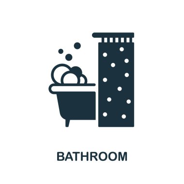 Banyo ikonu. Banyo koleksiyonundan tek renkli tabela. Web tasarımı, bilgi grafikleri ve daha fazlası için yaratıcı Banyo simgesi