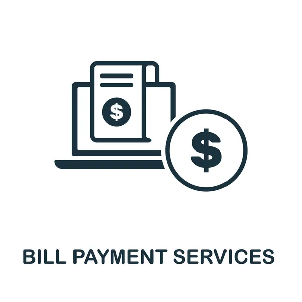 Ikonen för Bill Payment Services. Monokromt tecken från bankverksamheten insamling. Creative Bill Payment Services ikon illustration för webbdesign, infografik och mer — Stock vektor