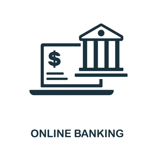 Online Banking icoon. Monochrome teken van het bankwezen operaties collectie. Creatief online bankieren pictogram illustratie voor web design, infographics en meer — Stockvector