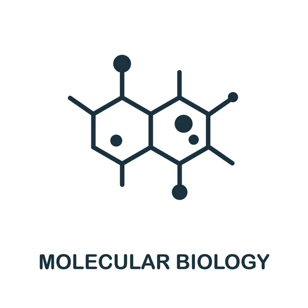 Icono de Biología Molecular. Signo monocromático de la colección de bioingeniería. Ilustración de iconos de biología molecular creativa para diseño web, infografías y más — Vector de stock