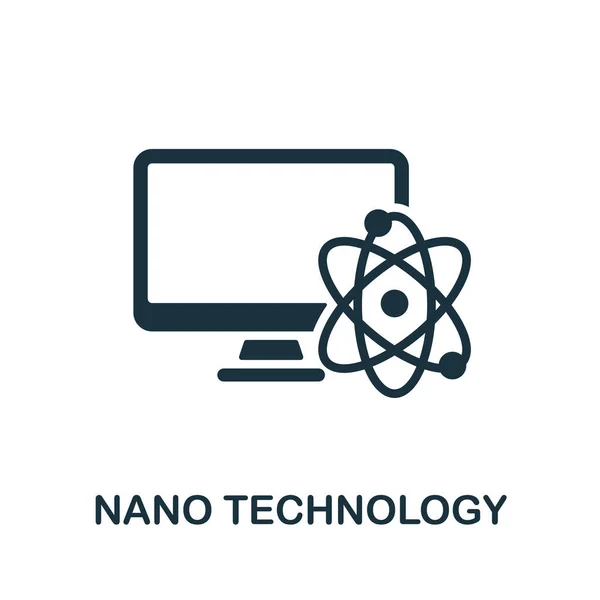 Icono de Nano Tecnología. Signo monocromático de la colección de bioingeniería. Ilustración de iconos de Creative Nano Technology para diseño web, infografías y más — Vector de stock