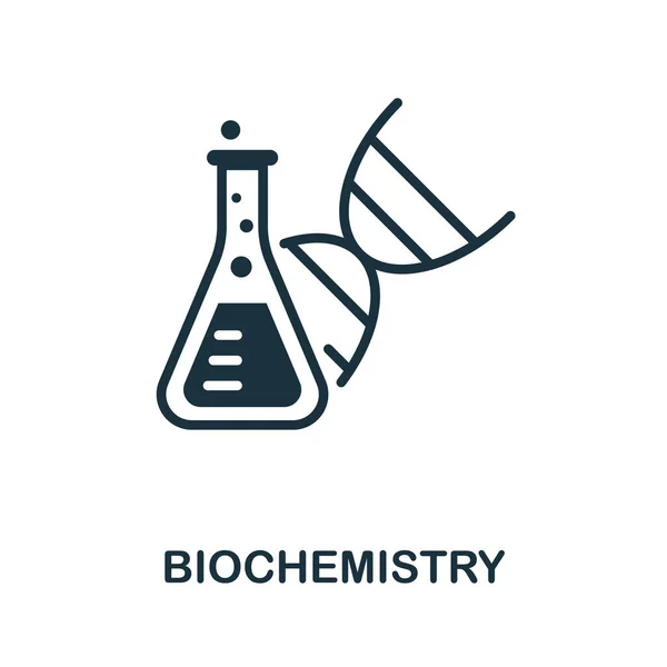 Biokemian ikoni. Yksivärinen merkki biotekniikan kokoelmasta. Creative Biochemistry kuvake kuvitus web design, infographics ja enemmän — vektorikuva