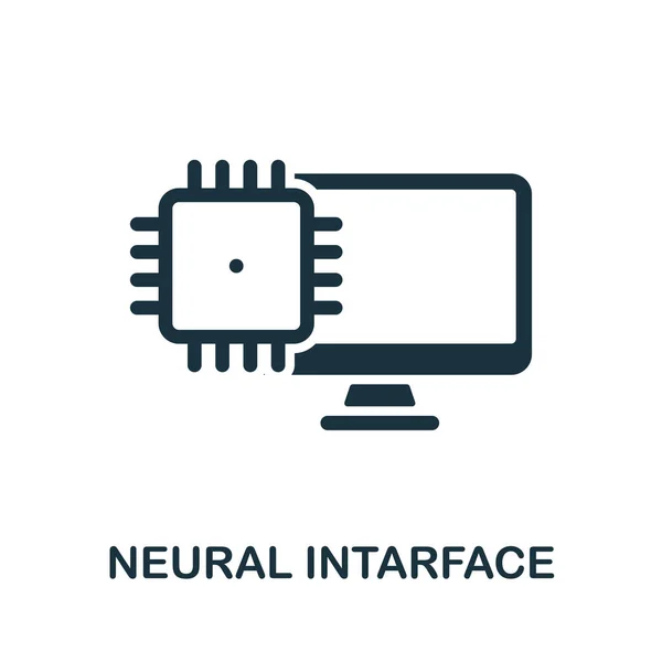 Icono neural Intarface. Signo monocromático de la colección de bioingeniería. Ilustración de iconos de Creative Neural Intarface para diseño web, infografías y más — Archivo Imágenes Vectoriales