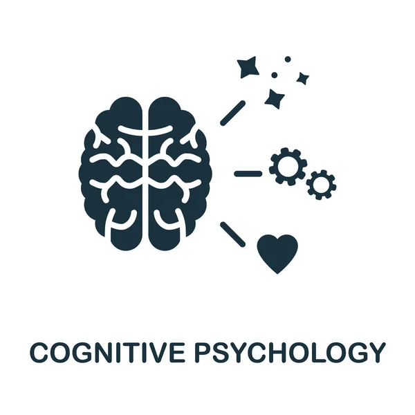 Icona di psicologia cognitiva. Segno monocromatico dalla collezione di abilità cognitive. Illustrazione creativa di icone di psicologia cognitiva per web design, infografica e altro ancora — Vettoriale Stock