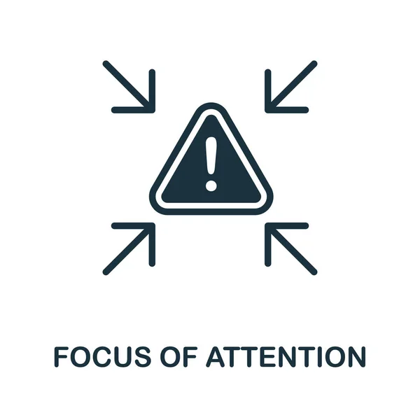 Focus Of Attention icon. Monochrome sign from cognitive skills collection. Creative Focus Of Attention icon illustration for web design, infographics and more — Stock Vector