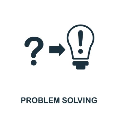 Sorun çözme simgesi. Yaratıcı öğrenme koleksiyonundan tek renk işareti. Web tasarımı, bilgi grafikleri ve daha fazlası için yaratıcı problem çözme simgesi illüstrasyonu