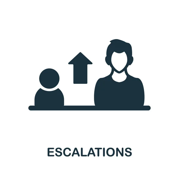 Eskaleringsikonen. Monokromt tecken från kundrelationsinsamling. Kreativa Escalations ikon illustration för webbdesign, infografik och mer — Stock vektor