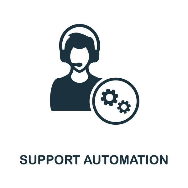 Automatizálási ikon támogatása. Monokróm jel az ügyfélkapcsolati gyűjteményből. Kreatív Support Automation ikon illusztráció web design, infographics és így tovább — Stock Vector