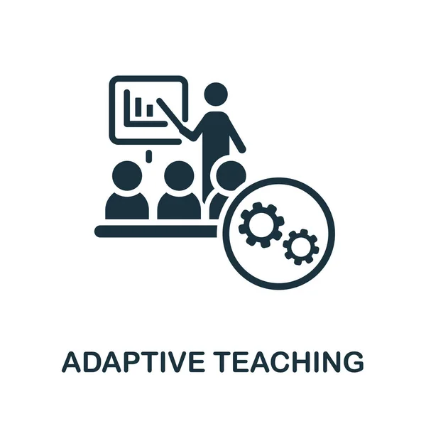 Ikone der adaptiven Lehre. Monochromes Zeichen aus der kreativen Lernsammlung. Creative Adaptive Teaching Icon Illustration für Webdesign, Infografiken und mehr — Stockvektor