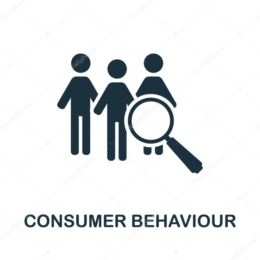 Consumer Behaviour icon. Monochrome sign from customer relationship collection. Creative Consumer Behaviour icon illustration for web design, infographics and more