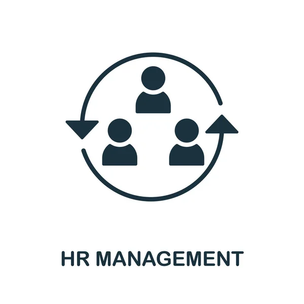 Hr Management 아이콘. 회사 경영 컬렉션의 모노크롬 사인. 웹 디자인, 인포 그래픽등을 위한 크리에이티브 Hr Management 아이콘 삽화 — 스톡 벡터