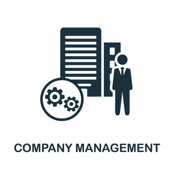 Ikone der Unternehmensführung. Monochromes Schild aus der Sammlung der Unternehmensleitung. Creative Company Management Icon Illustration für Webdesign, Infografiken und mehr — Stockvektor