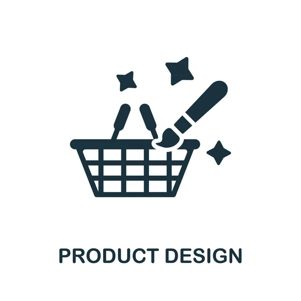 Ikona návrhu produktu. Černobílý znak ze sbírky grafického designu. Ikona Creative Product Design ilustrace pro webdesign, infografiku a další — Stockový vektor