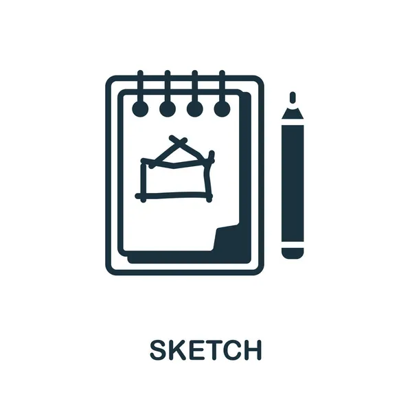 Skizzensymbol. Monochromes Schild aus der Grafikdesign-Kollektion. Kreative Sketch-Icon-Illustration für Webdesign, Infografiken und mehr — Stockvektor