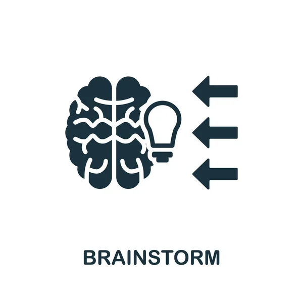 Icono de tormenta de ideas. Signo monocromático de la colección de diseño gráfico. Ilustración de iconos Creative Brainstorm para diseño web, infografías y más — Archivo Imágenes Vectoriales