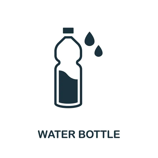 Vízpalack ikon. Monokróm jel az edzőtermi kollekcióból. Creative Water Bottle ikon illusztráció web design, infografika és így tovább — Stock Vector