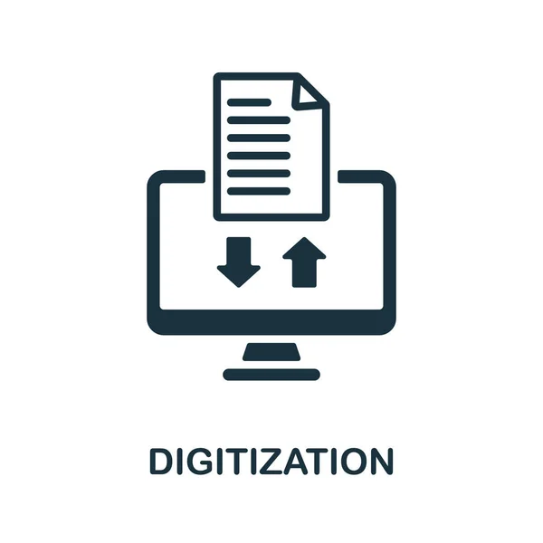 Ikone der Digitalisierung. Monochromes Schild aus der Industrie 4.0 Kollektion. Illustration von Icons zur kreativen Digitalisierung für Webdesign, Infografiken und mehr — Stockvektor