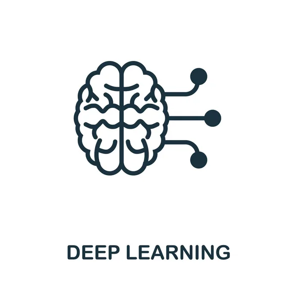 Icône Deep Learning. Signe monochrome de la collection Industrie 4.0. Illustration d'icônes créatives Deep Learning pour la conception web, l'infographie et plus — Image vectorielle