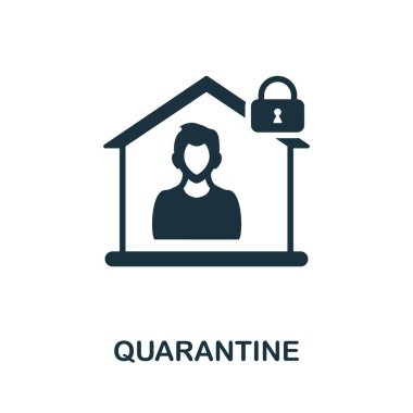 Karantina ikonu. Hastane rejim koleksiyonundan tek renkli tabela. Web tasarımı, bilgi grafikleri ve daha fazlası için yaratıcı karantina simgesi çizimi