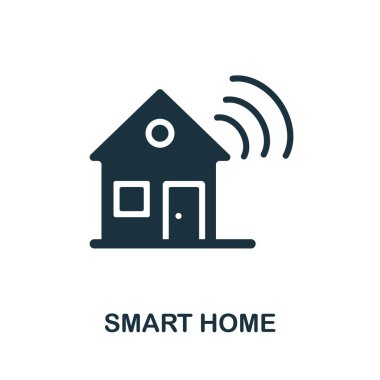 Akıllı Ev ikonu. İnternet teknoloji koleksiyonundan tek renkli tabela. Web tasarımı, bilgi grafikleri ve daha fazlası için Creative Smart Home simgesi çizimi
