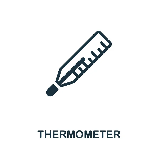 Thermometer icoon. Monochrome teken van het ziekenhuisregime collectie. Creatieve thermometer pictogram illustratie voor web design, infographics en meer — Stockvector