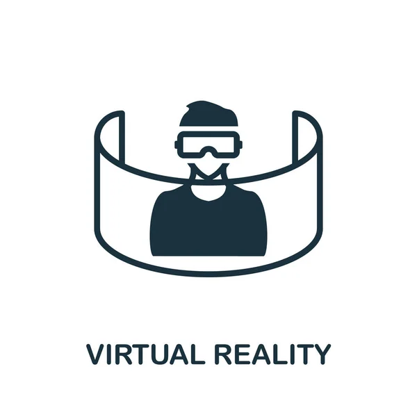 Ikon Virtual Reality. Tanda monokrom dari koleksi teknologi internet. Ilustrasi ikon Creative Virtual Reality untuk desain web, infografis dan banyak lagi - Stok Vektor