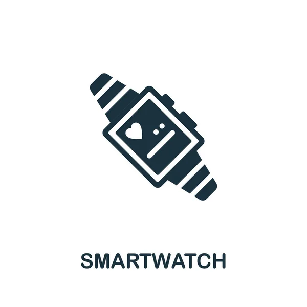 Icône Smartwatch. Signe monochrome de la collection de technologie Internet. Illustration d'icônes Creative Smartwatch pour la conception web, l'infographie et plus encore — Image vectorielle