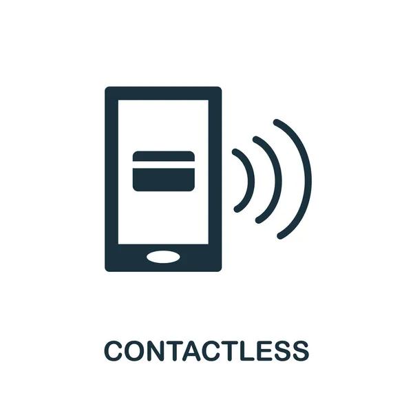 Icona senza contatto. Segno monocromatico dalla collezione di tecnologia internet. Illustrazione di icone Creative Contactless per web design, infografica e altro ancora — Vettoriale Stock