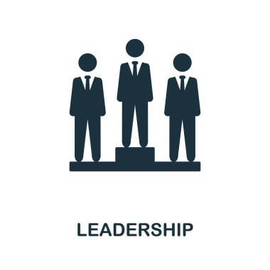 Liderlik ikonu. Koleksiyondan tek renkli basit bir element. Web tasarımı, şablonlar, bilgi grafikleri ve daha fazlası için yaratıcı liderlik simgesi