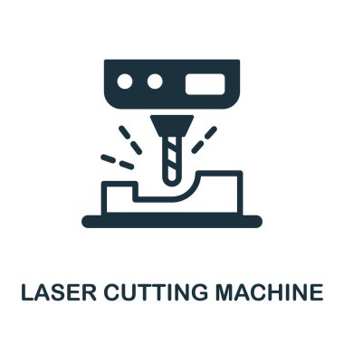 Laser Cutting Machine icon. Monochrome sign from machinery collection. Creative Laser Cutting Machine icon illustration for web design, infographics and more clipart