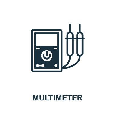 Çoklu metre simgesi. Makine koleksiyonundan tek renkli tabela. Web tasarımı, bilgi grafikleri ve daha fazlası için yaratıcı Multimetre simgesi çizimi