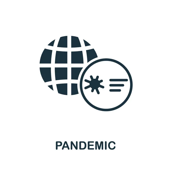 Pandemická ikona. Černobílý znak z uzamčené sbírky. Kreativní pandemická ikona ilustrace pro webdesign, infografiku a další — Stockový vektor