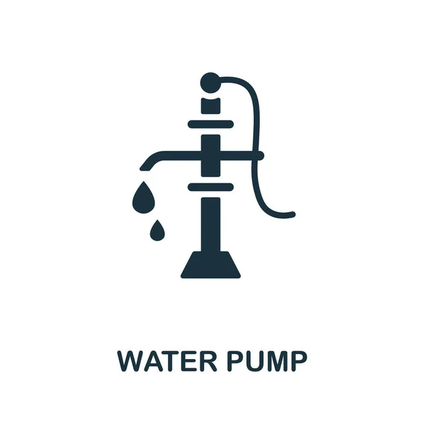 Vízszivattyú ikon. Monokróm jel a gépgyűjteményből. Creative Water Pump ikon illusztráció web design, infografika és így tovább — Stock Vector
