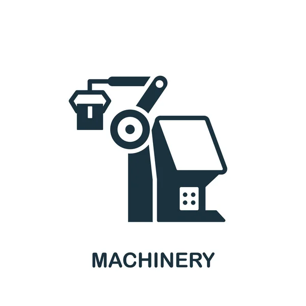 Machinery icon. Monochrome sign from collection. Creative Machinery icon illustration for web design, infographics and more — Stock Vector