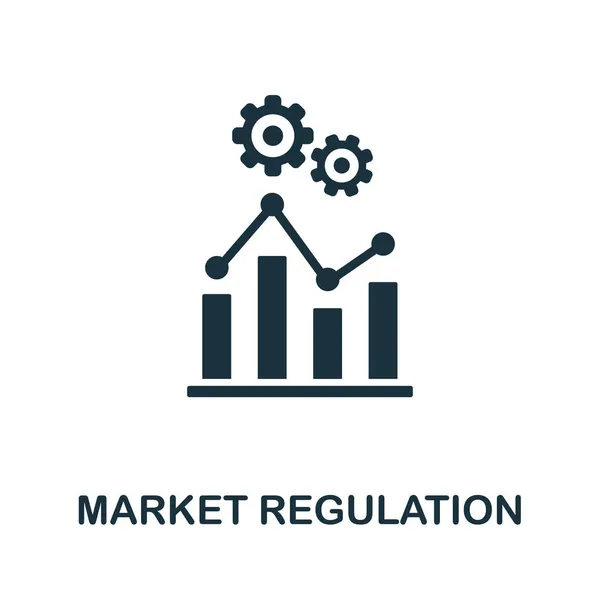 Icono de regulación del mercado. Signo monocromático de la colección de economía de mercado. Ilustración de iconos de regulación del mercado creativo para diseño web, infografías y más — Vector de stock