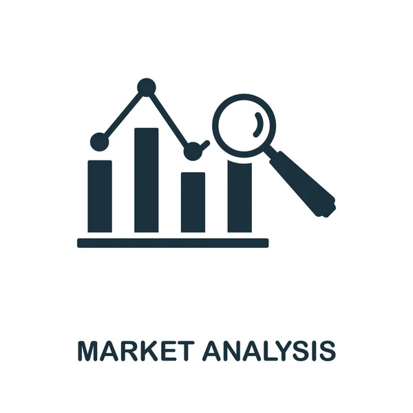Значок Анализ рынка. Монохромный знак из коллекции рыночной экономики. Креативный анализ рынка иконка для веб-дизайна, инфографики и многое другое — стоковый вектор