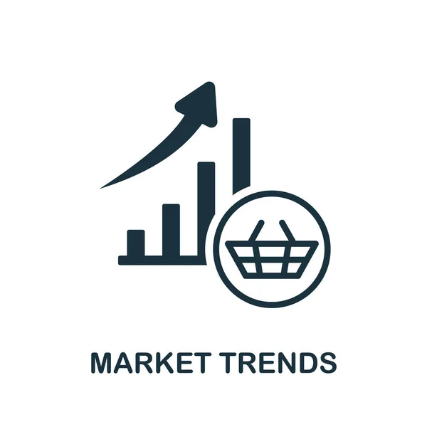 Иконка Market Trends. Монохромный знак из коллекции рыночной экономики. Иллюстрация значка Creative Market Trends для веб-дизайна, инфографики и многое другое — стоковый вектор