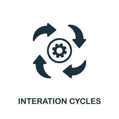 Etkileşim döngüsü simgesi. Üretim yönetimi koleksiyonundan tek renkli tabela. Web tasarımı, bilgi grafikleri ve daha fazlası için Yaratıcı Etkileşim Döngüleri simgesi çizimi