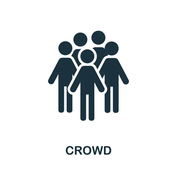 Значок толпы. Монохромный знак из коллекции городской жизни. Creative Crowd icon illustration for web design, infographics and more — стоковый вектор