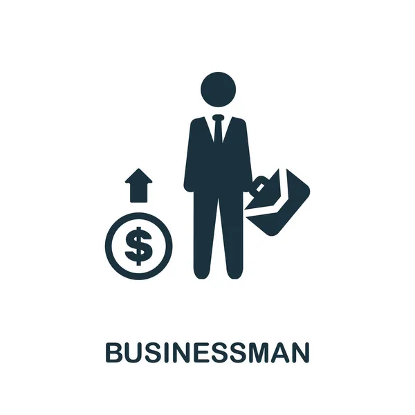 Geschäftsmann-Ikone. Monochromes Schild aus der Großstadtsammlung. Creative Businessman Icon Illustration für Webdesign, Infografiken und mehr — Stockvektor