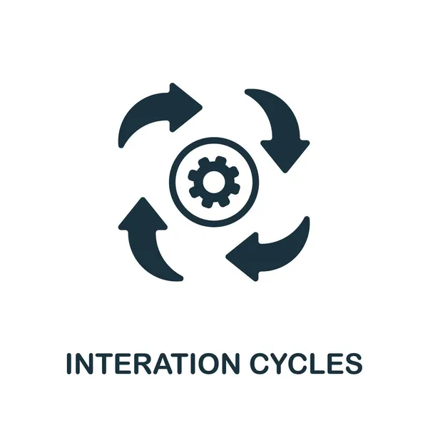 Interation Cycles Ikone. Monochromes Schild aus der Sammlung der Produktionsleitung. Creative Interation Cycles Icon Illustration für Webdesign, Infografiken und mehr — Stockvektor